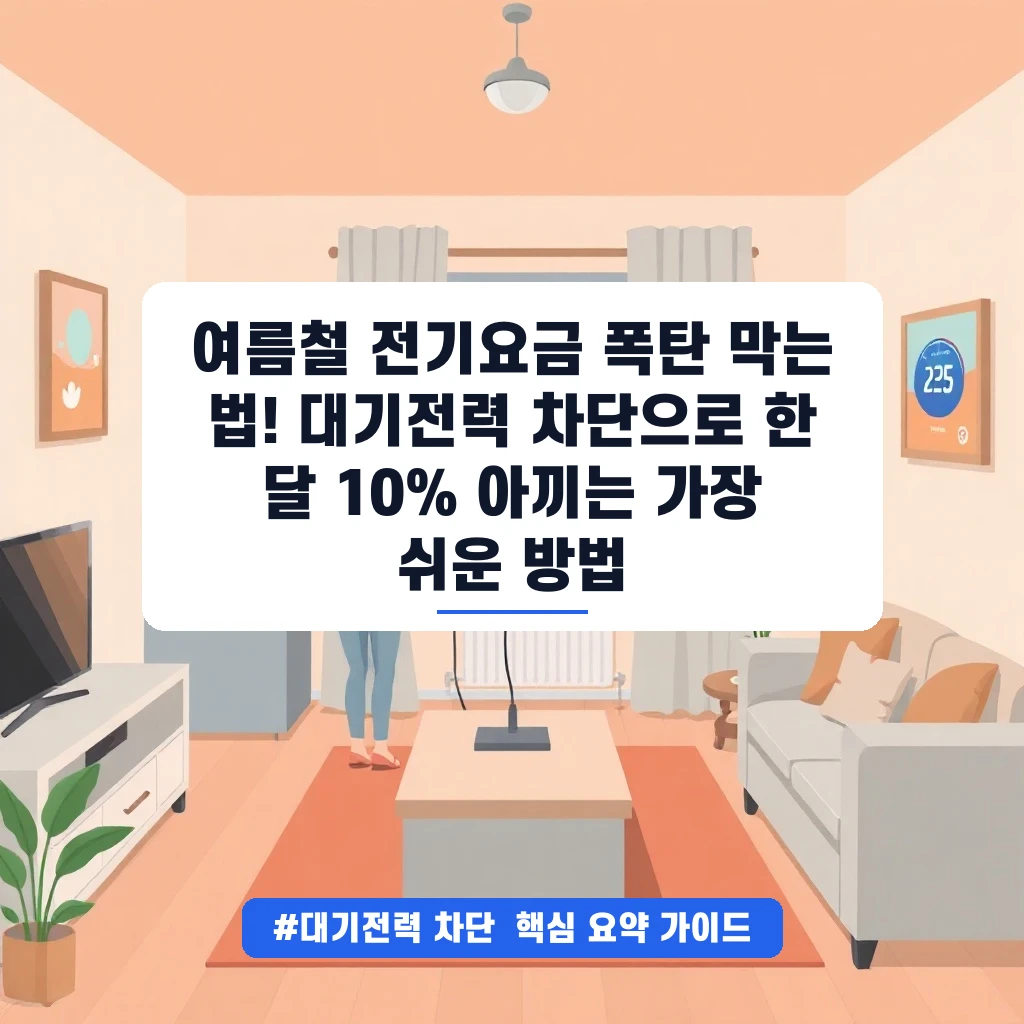 여름철 전기요금 폭탄 막는 법! 대기전력 차단으로 한 달 10% 아끼는 가장 쉬운 방법 안내