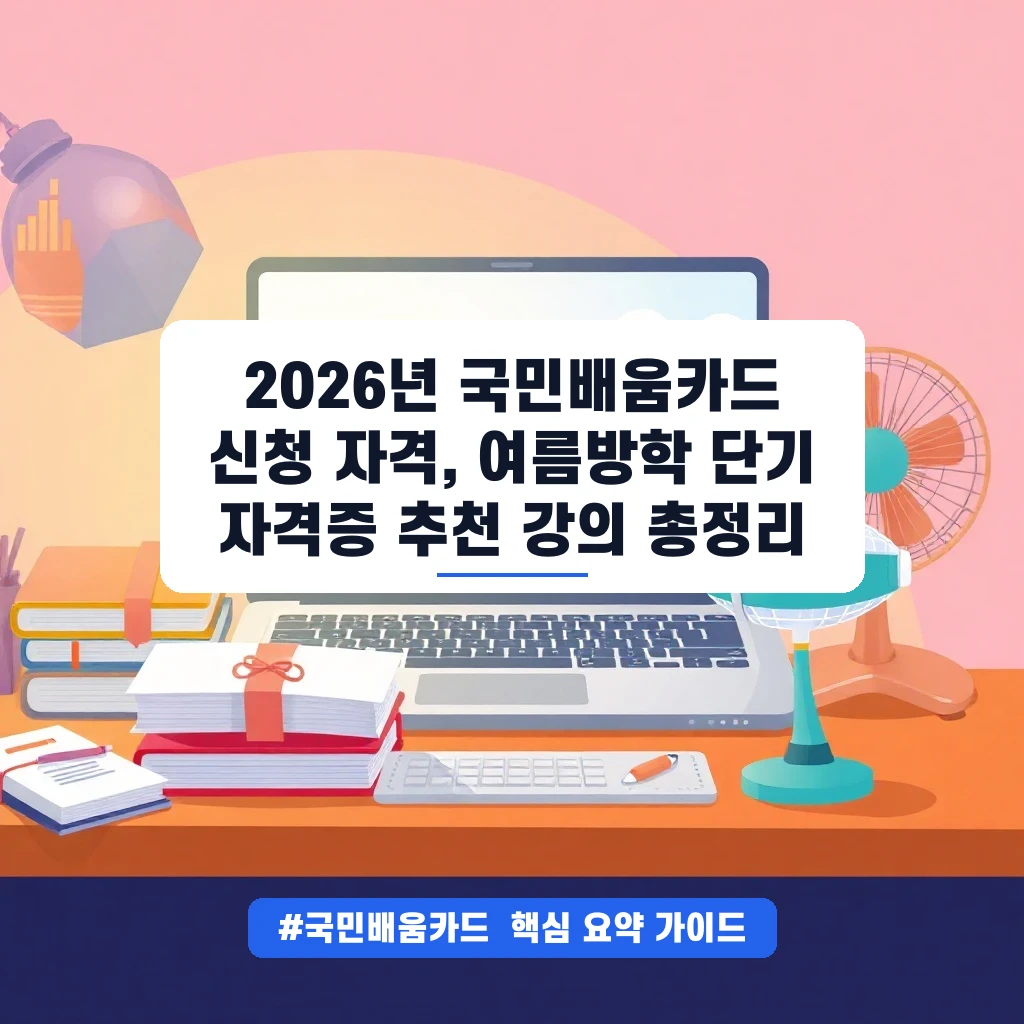 2026년 국민배움카드 신청 자격, 여름방학 단기 자격증 추천 강의 총정리