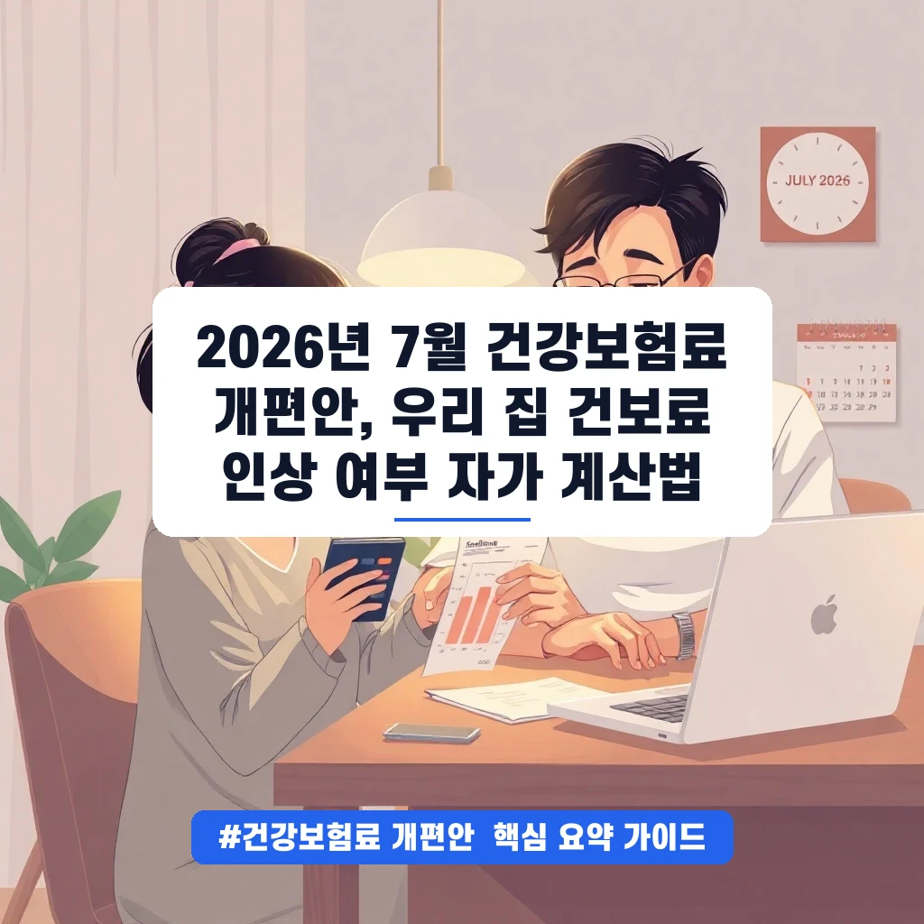 2026년 7월 건강보험료 개편안, 우리 집 건보료 인상 여부 자가 계산법
