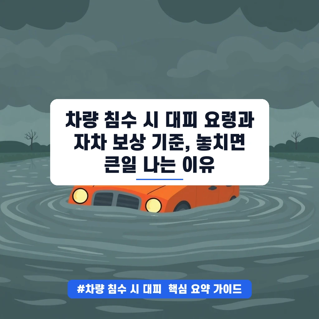 차량 침수 시 대피 요령과 자차 보상 기준, 놓치면 큰일 나는 이유