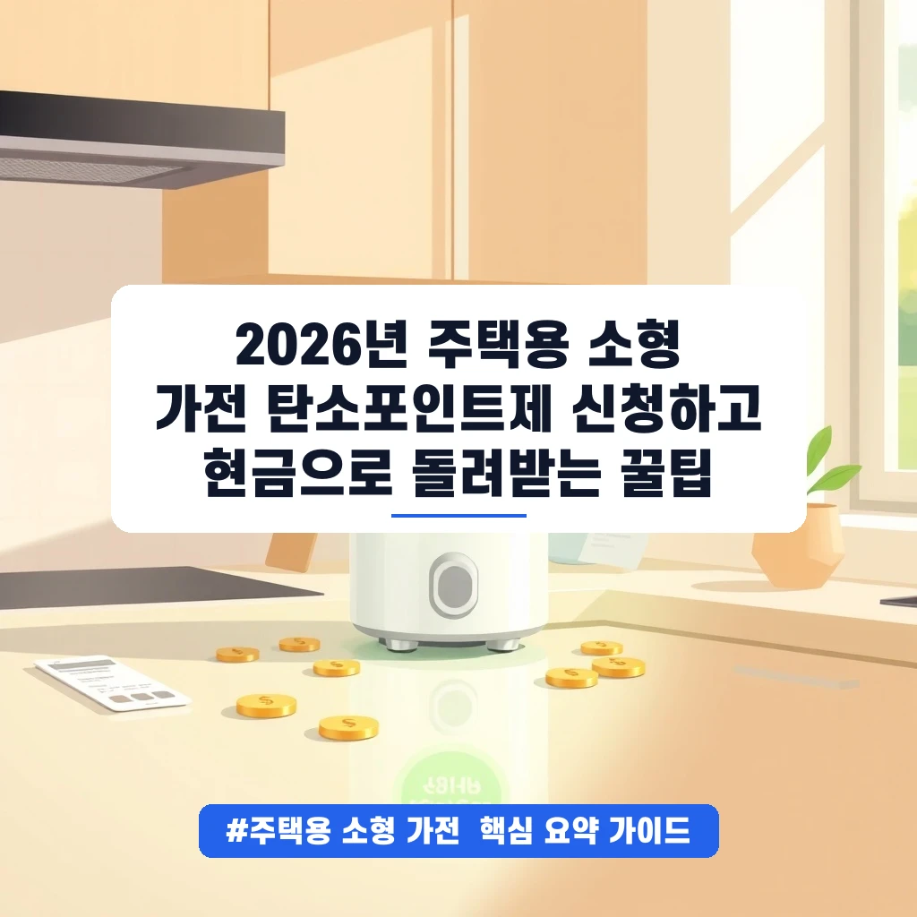 2026년 주택용 소형 가전 탄소포인트제 신청하고 현금으로 돌려받는 꿀팁