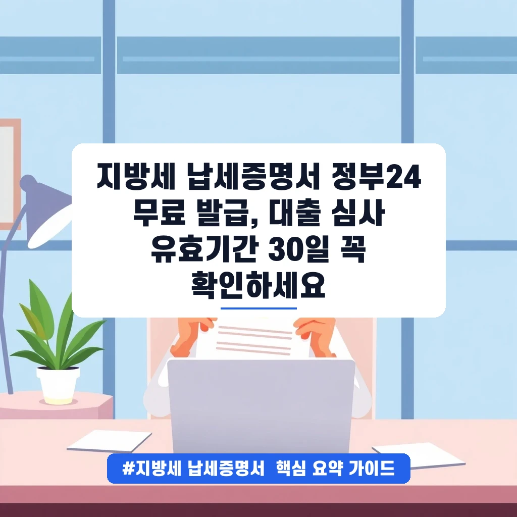지방세 납세증명서 정부24 무료 발급, 대출 심사 유효기간 30일 꼭 확인하세요