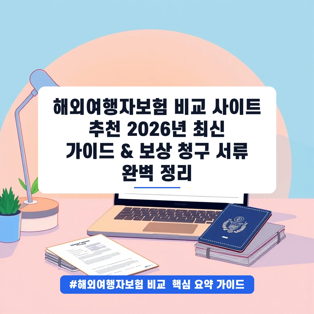 해외여행자보험 비교 사이트 추천 2026년 최신 가이드 & 보상 청구 서류 완벽 정리