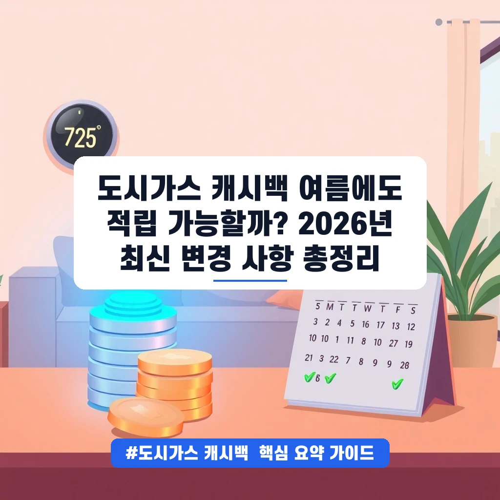 도시가스 캐시백 여름에도 적립 가능할까? 2026년 최신 변경 사항 총정리