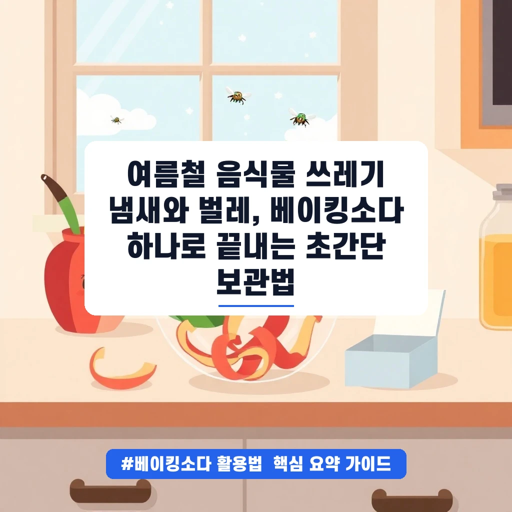 여름철 음식물 쓰레기 냄새와 벌레, 베이킹소다 하나로 끝내는 초간단 보관법 안내