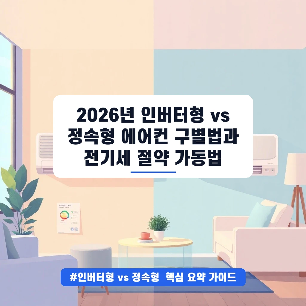2026년 인버터형 vs 정속형 에어컨 구별법과 전기세 절약 가동법 안내