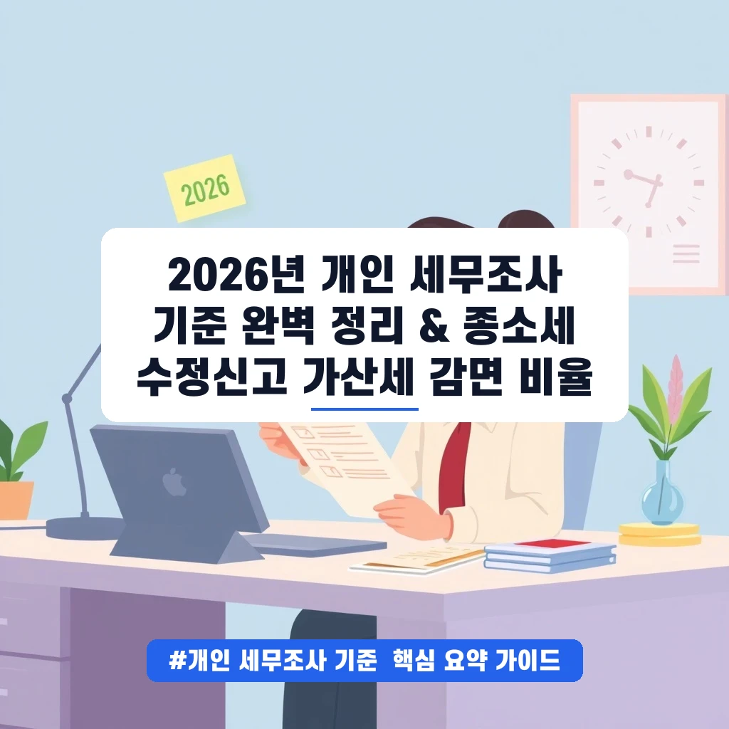 2026년 개인 세무조사 기준 완벽 정리 & 종소세 수정신고 가산세 감면 비율
