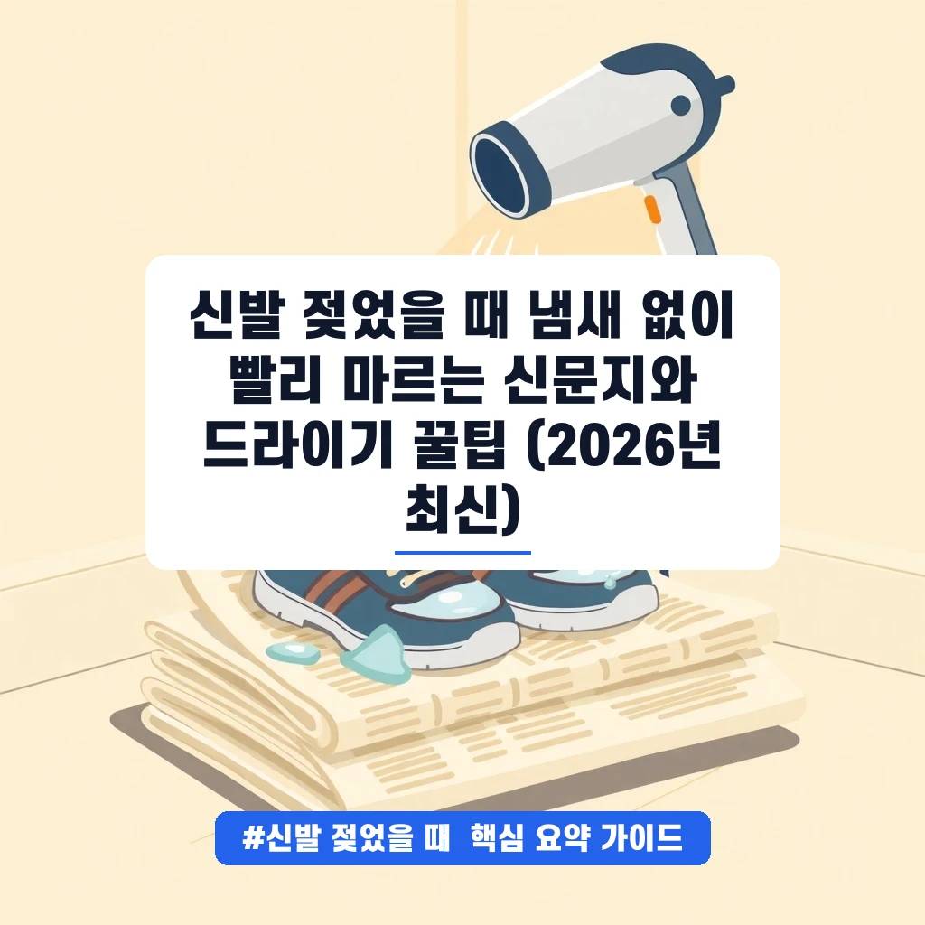 신발 젖었을 때 냄새 없이 빨리 마르는 신문지와 드라이기 꿀팁 (2026년 최신)