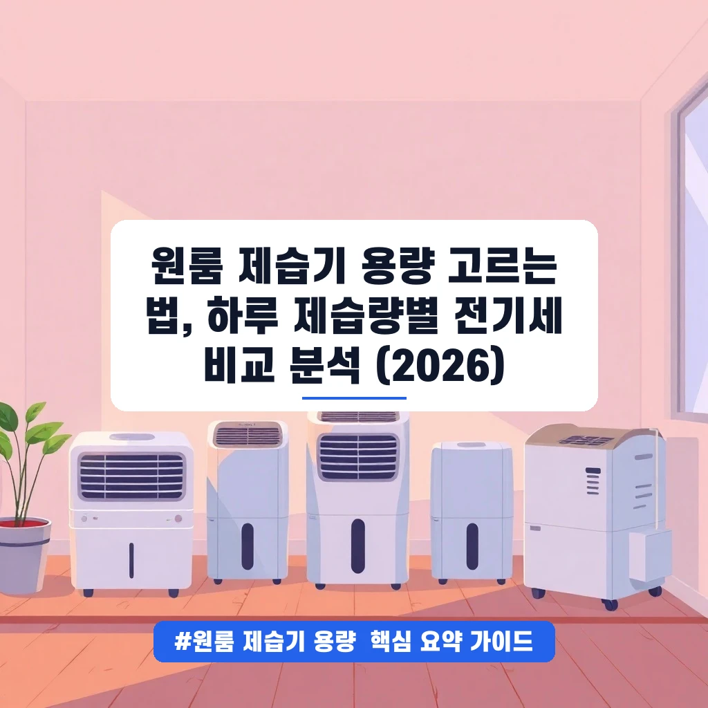 원룸 제습기 용량 고르는 법, 하루 제습량별 전기세 비교 분석 (2026) 안내