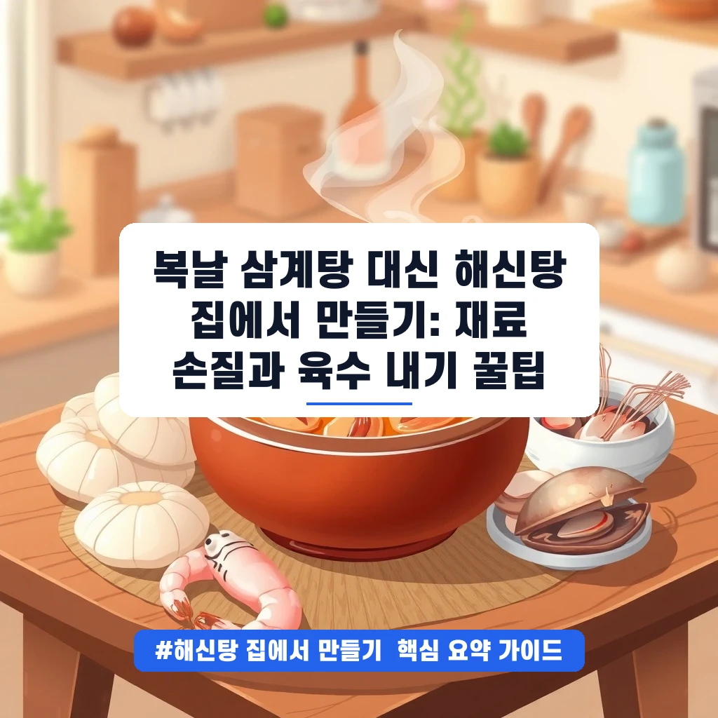 복날 삼계탕 대신 해신탕 집에서 만들기: 재료 손질과 육수 내기 꿀팁