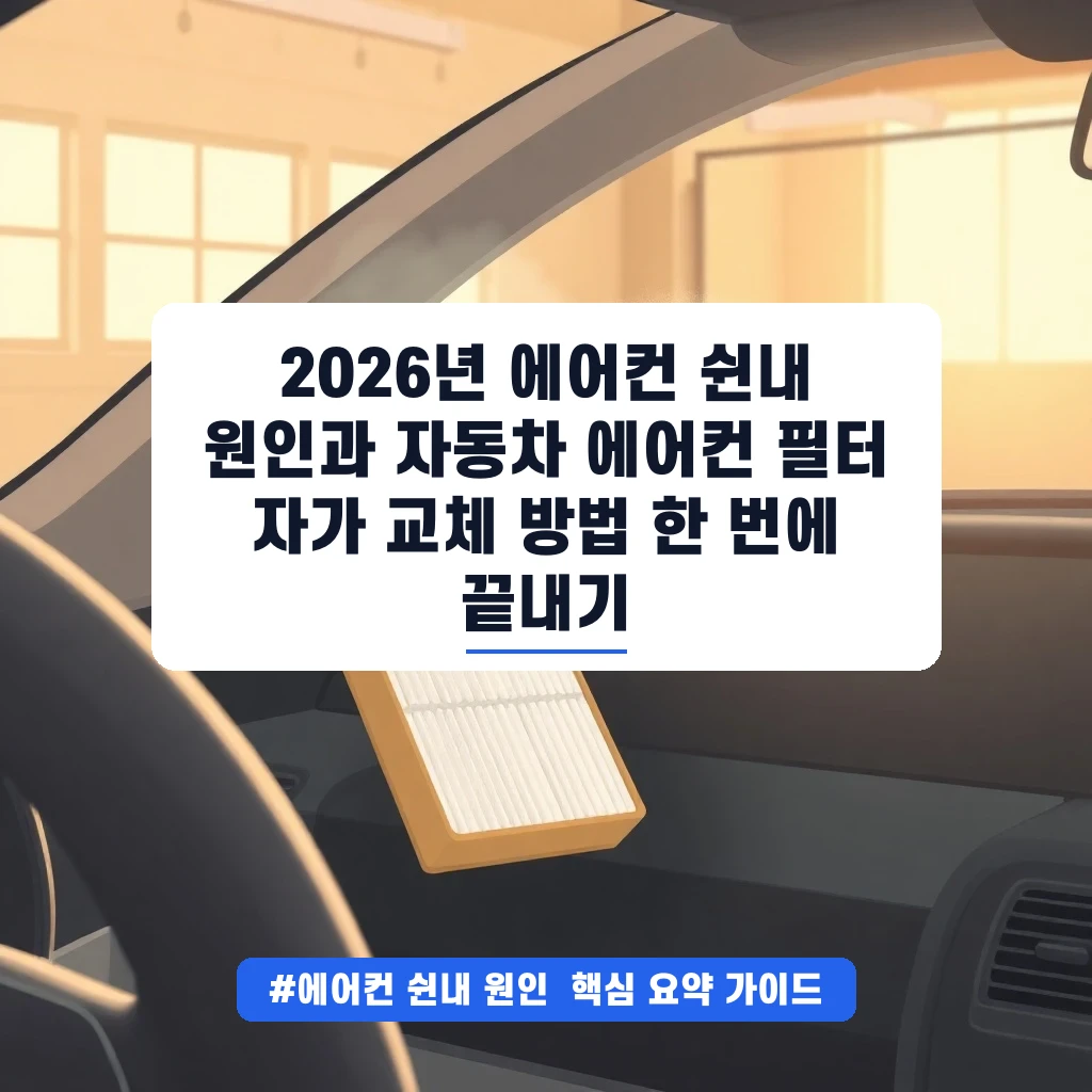 2026년 에어컨 쉰내 원인과 자동차 에어컨 필터 자가 교체 방법 한 번에 끝내기 안내