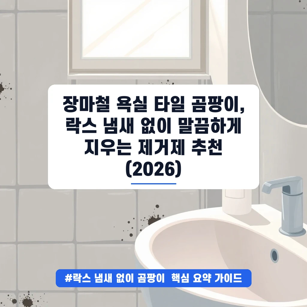 장마철 욕실 타일 곰팡이, 락스 냄새 없이 말끔하게 지우는 제거제 추천 (2026) 안내