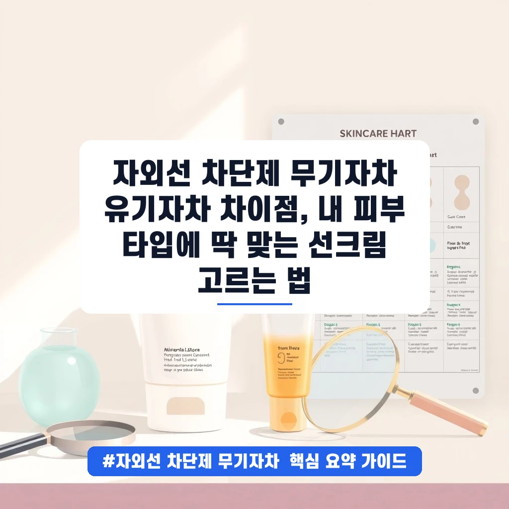 자외선 차단제 무기자차 유기자차 차이점, 내 피부 타입에 딱 맞는 선크림 고르는 법 안내
