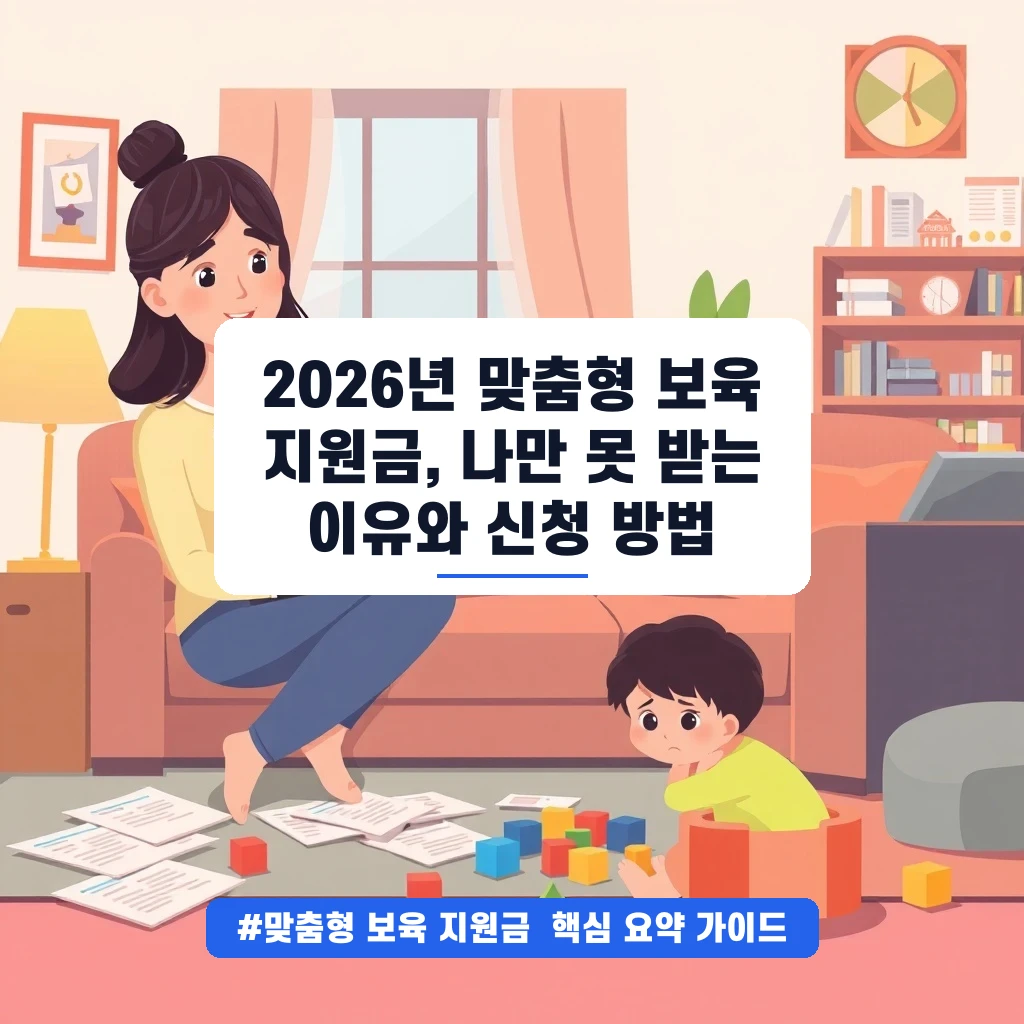 2026년 맞춤형 보육 지원금, 나만 못 받는 이유와 신청 방법