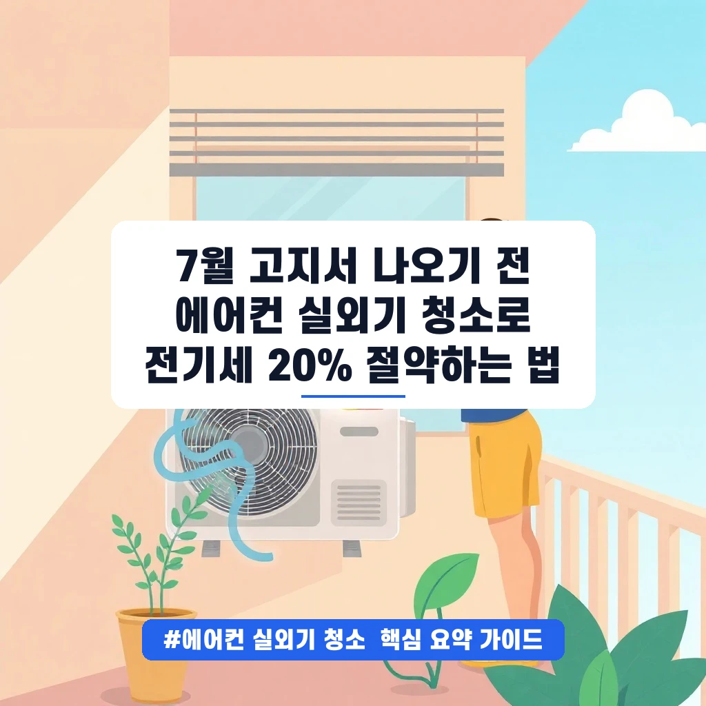 7월 고지서 나오기 전 에어컨 실외기 청소로 전기세 20% 절약하는 법 안내