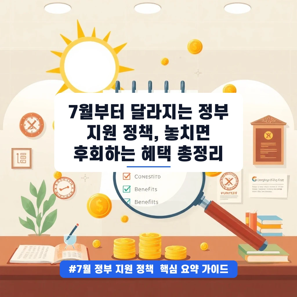 7월부터 달라지는 정부 지원 정책, 놓치면 후회하는 혜택 총정리 안내