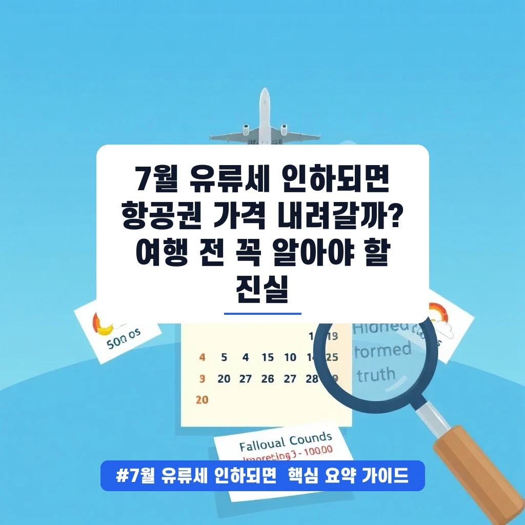 7월 유류세 인하되면 항공권 가격 내려갈까? 여행 전 꼭 알아야 할 진실 안내