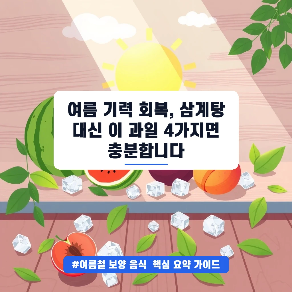 여름 기력 회복, 삼계탕 대신 이 과일 4가지면 충분합니다