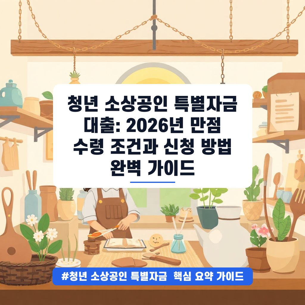 청년 소상공인 특별자금 대출: 2026년 만점 수령 조건과 신청 방법 완벽 가이드 안내