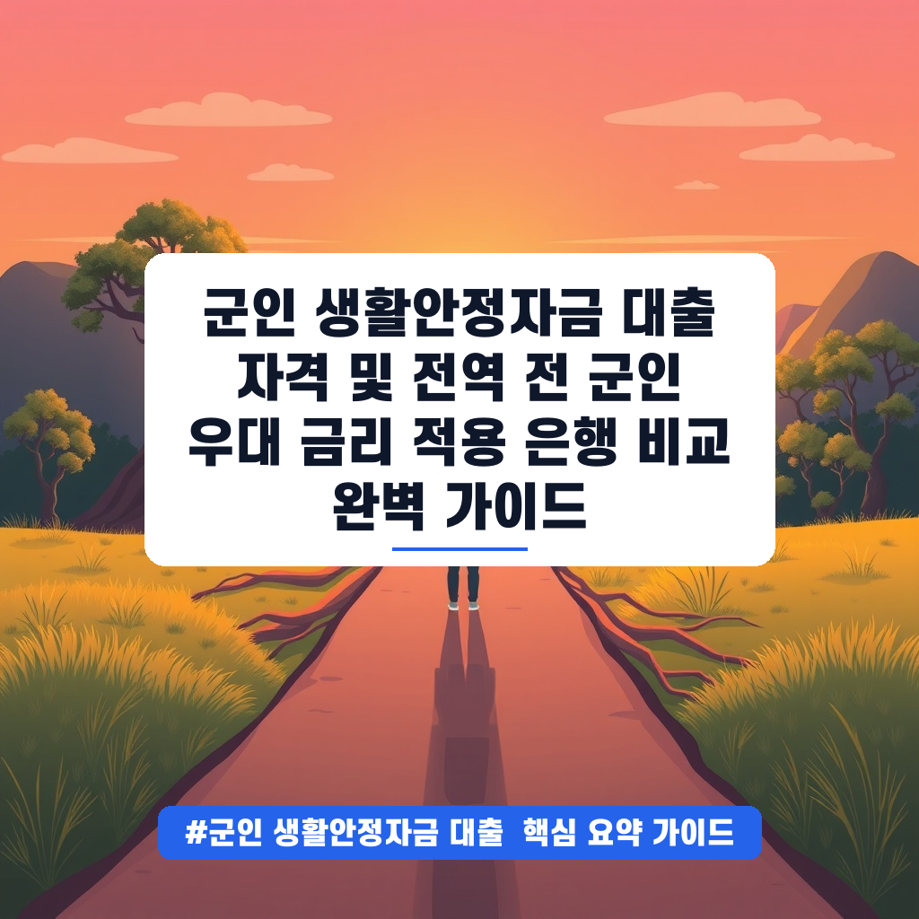 군인 생활안정자금 대출 자격 및 전역 전 군인 우대 금리 적용 은행 비교 완벽 가이드 안내