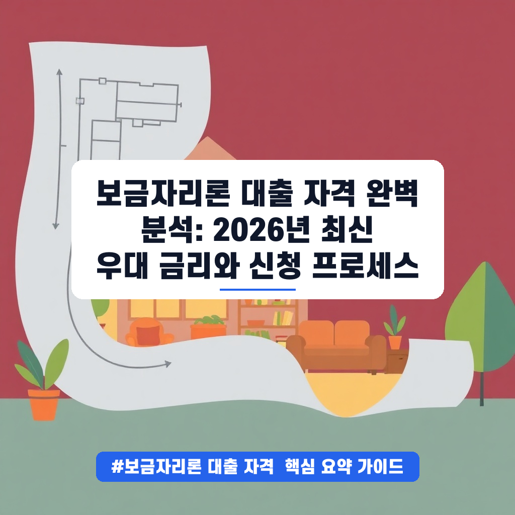 보금자리론 대출 자격 완벽 분석: 2026년 최신 우대 금리와 신청 프로세스 안내