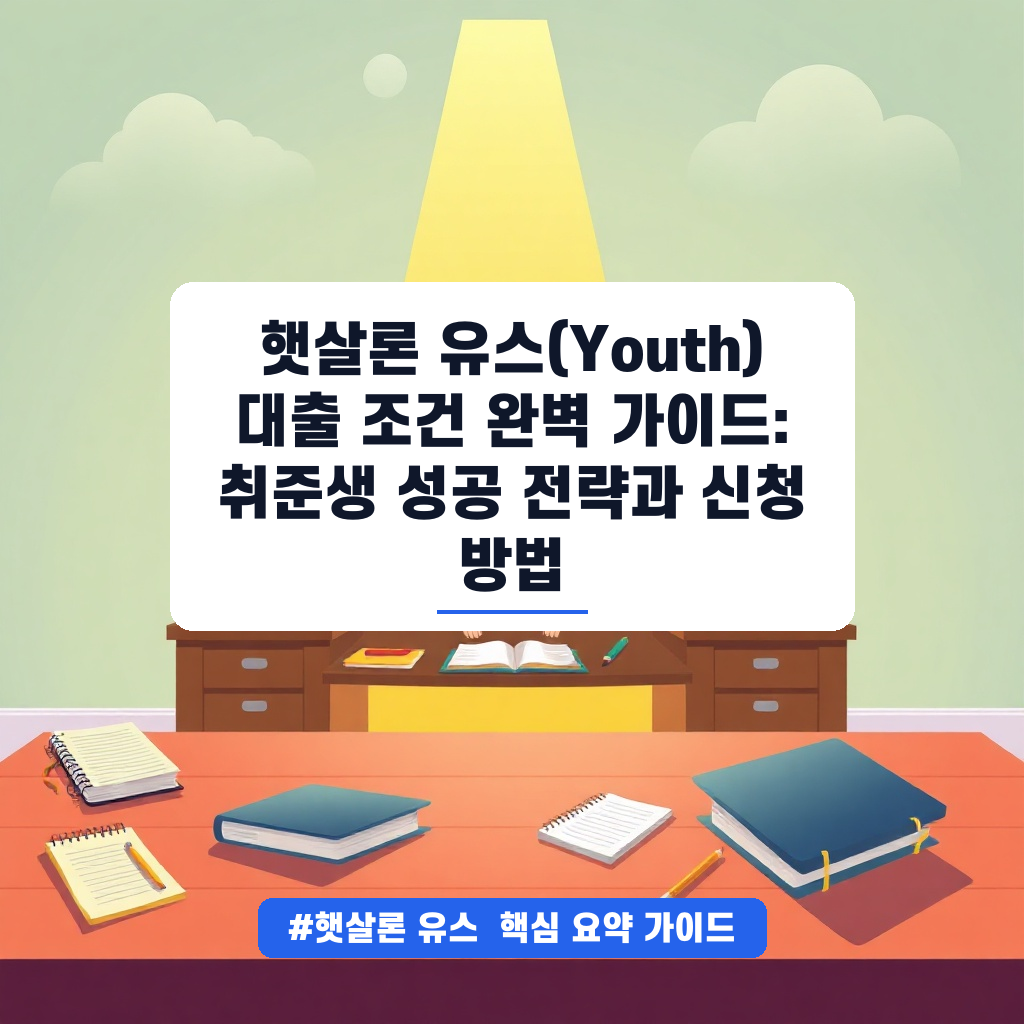 햇살론 유스(Youth) 대출 조건 완벽 가이드: 취준생 성공 전략과 신청 방법 안내