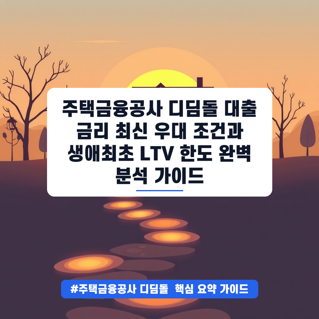 주택금융공사 디딤돌 대출 금리 최신 우대 조건과 생애최초 LTV 한도 완벽 분석 가이드 안내