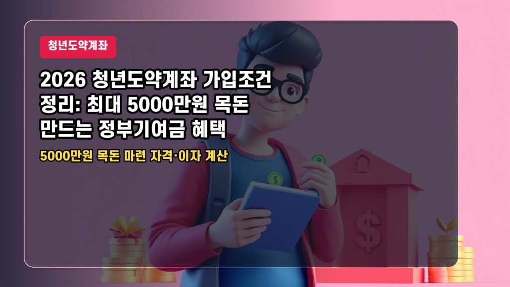 2026 청년도약계좌 가입조건 정리: 최대 5000만원 목돈 만드는 정부기여금 혜택
