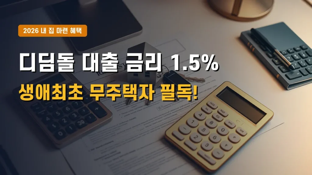 2026년 생애최초 디딤돌대출 한도 자격조건 | 무주택 금리 1.5% 신청가이드