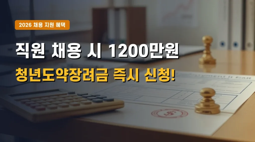 2026년 청년일자리도약장려금 자격조건 | 신규 채용시 최대 1,200만원 지원