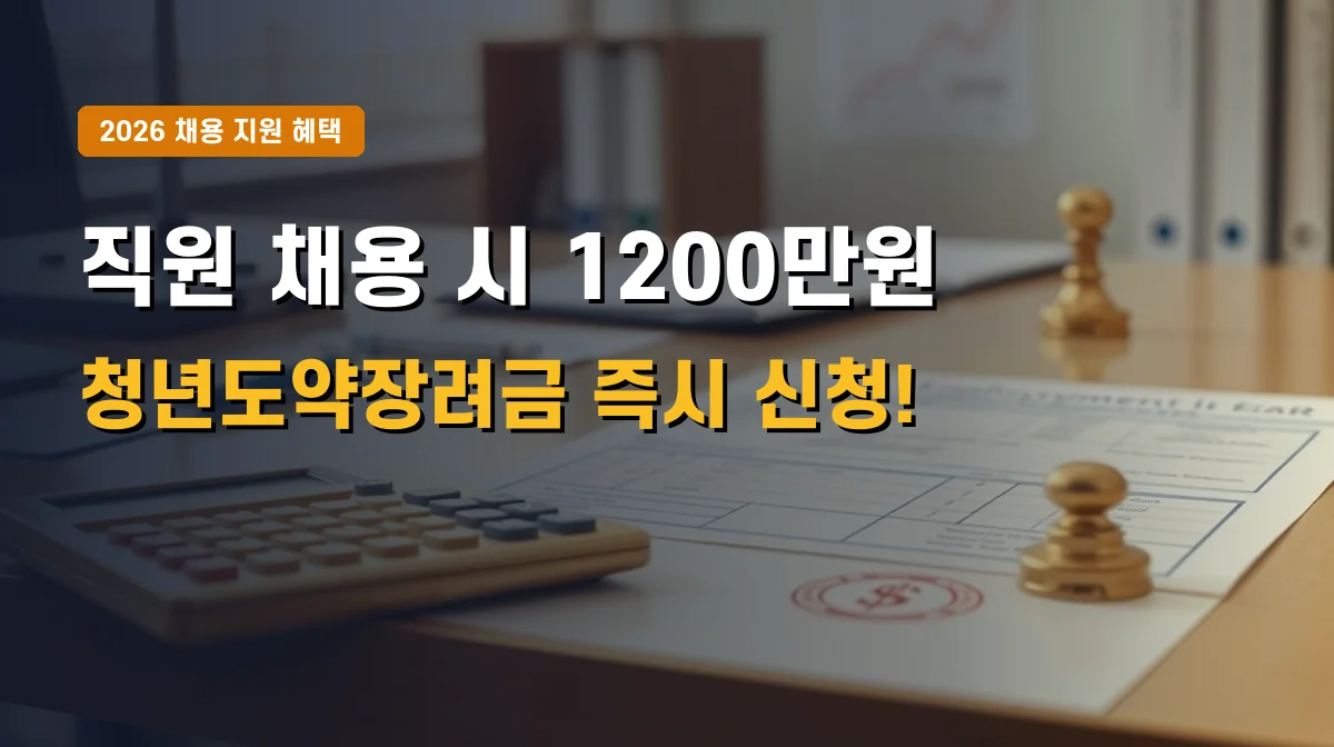 2026년 청년일자리도약장려금 자격조건 | 신규 채용시 최대 1,200만원 지원