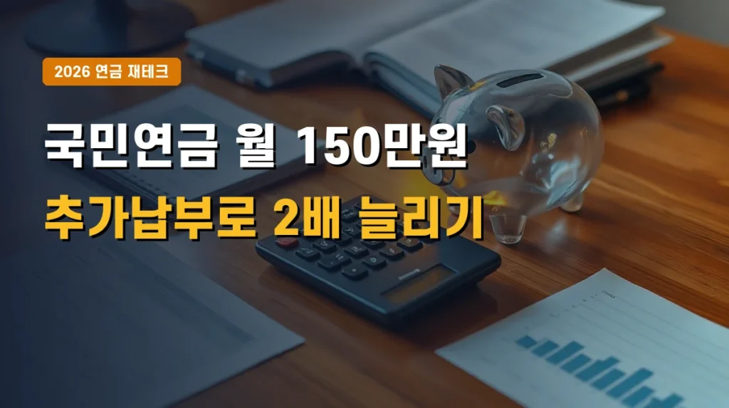 2026년 국민연금 추납(추가납부) 조건 | 노령연금 월 수령액 2배 늘리는 방법