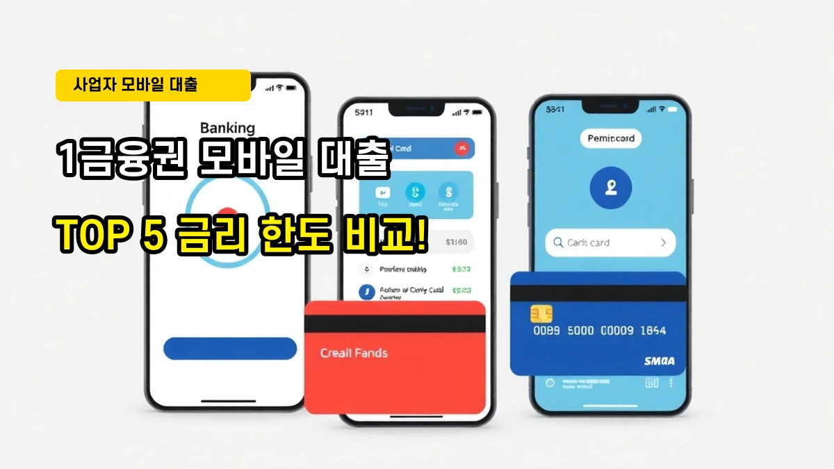 1금융권 모바일 사업자 대출 TOP 5 금리 및 한도 비교 (농협, 국민, 우리, 하나)