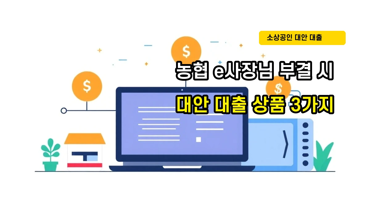 농협 e사장님 바로대출 부결 시 대안이 되는 소상공인 대출 상품 3가지 완벽 정리