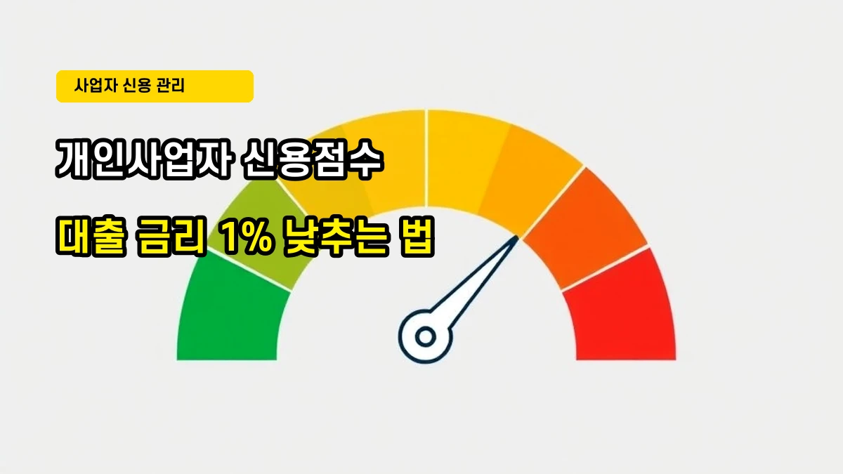 개인사업자 신용점수(NICE/KCB) 관리법: 대출 금리 1% 낮추는 실전 팁