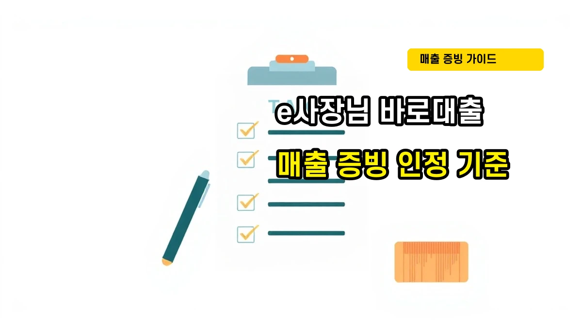 농협 e사장님 바로대출 신청 시 매출 증빙 인정 기준과 주의사항 완벽 정리
