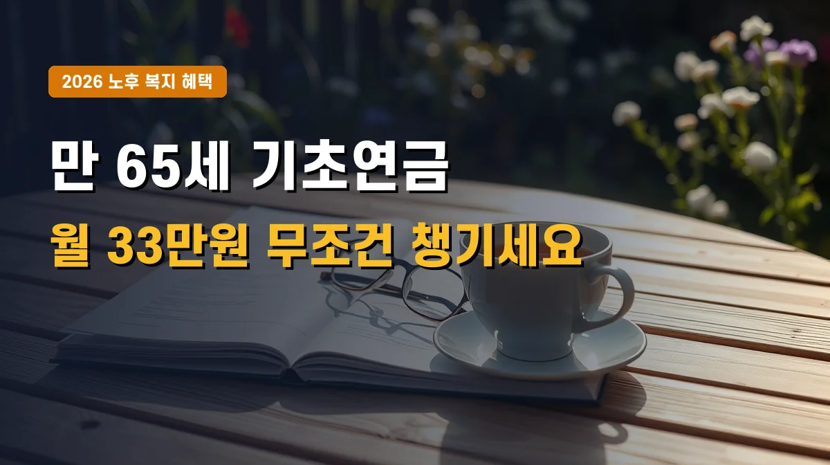 2026년 기초연금 수급자격 및 소득인정액 | 만 65세 단독가구 월 33만원 신청법