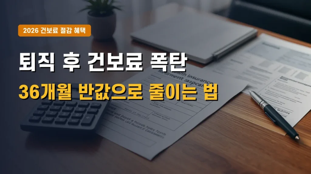 2026년 건강보험료 임의계속가입 신청방법 | 퇴직 후 36개월간 건보료 절감