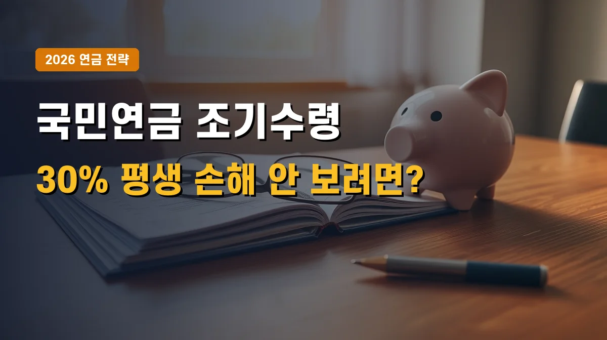 2026년 국민연금 조기수령 나이 조건 | 조기노령연금 30% 감액률 세부 대조