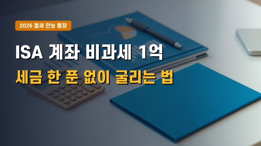 2026년 ISA 계좌(개인종합자산관리계좌) 비과세 한도 확대 및 납입 조건