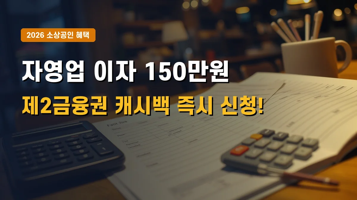 2026년 제2금융권 소상공인 이자 환급 조건 | 저축은행·신협 이자 캐시백 신청방법