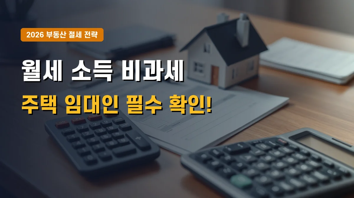 2026년 주택임대소득 분리과세 기준 요건 | 월세 임대인 세제 혜택 총정리