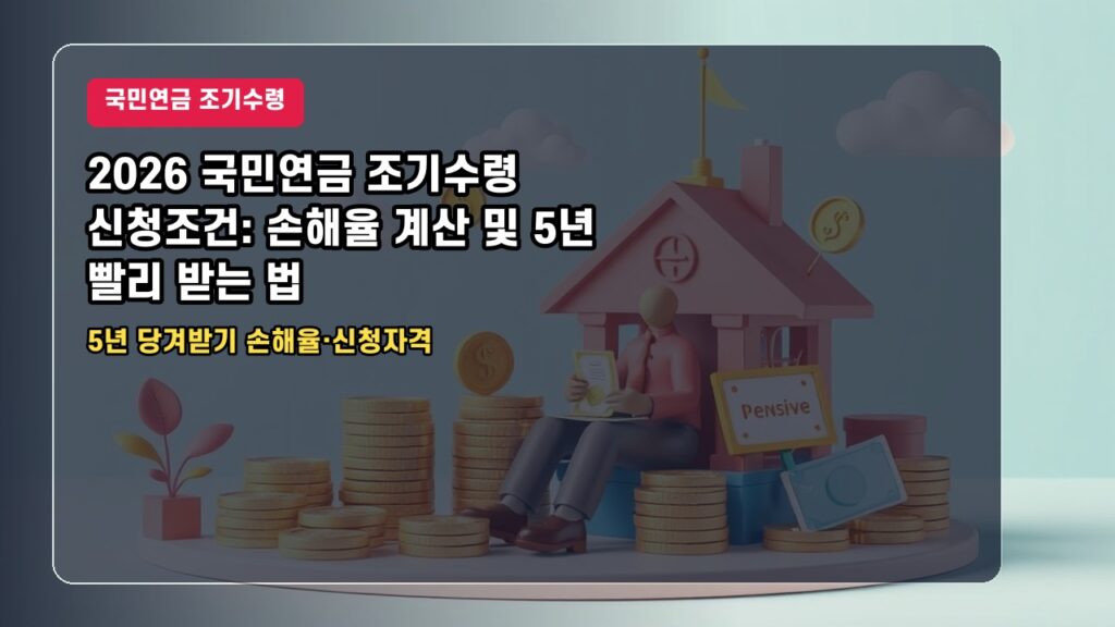 2026 국민연금 조기수령 신청조건: 손해율 계산 및 5년 빨리 받는 법