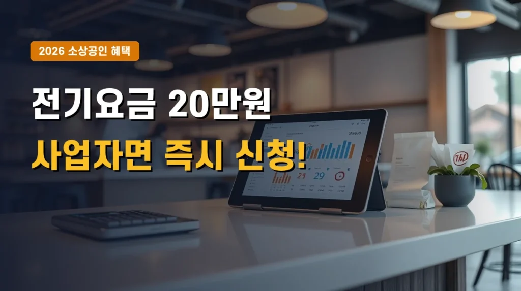 2026년 소상공인 전기요금 특별지원 신청방법 | 연매출 1억 4천만원 이하 20만원 환급