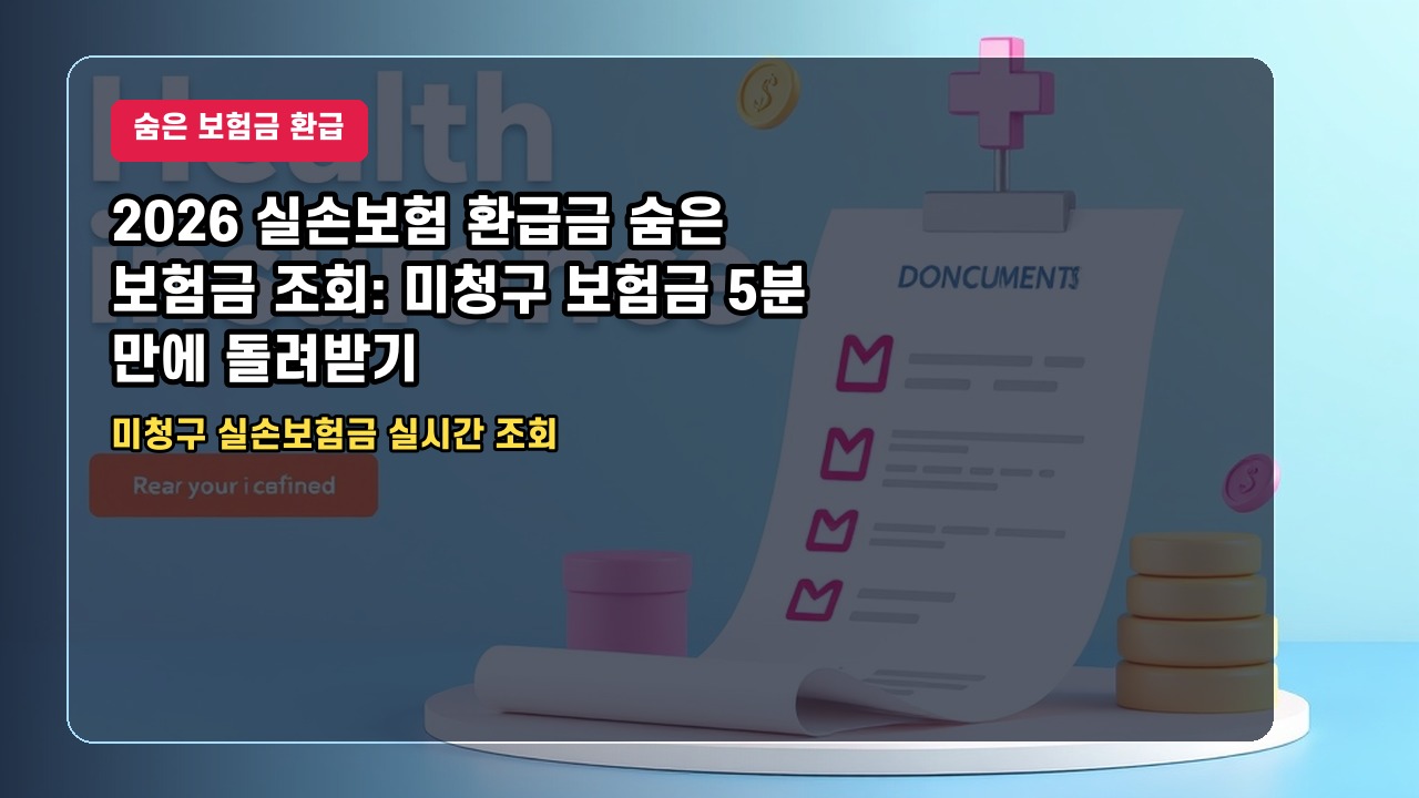2026 실손보험 환급금 숨은 보험금 조회: 미청구 보험금 5분 만에 돌려받기