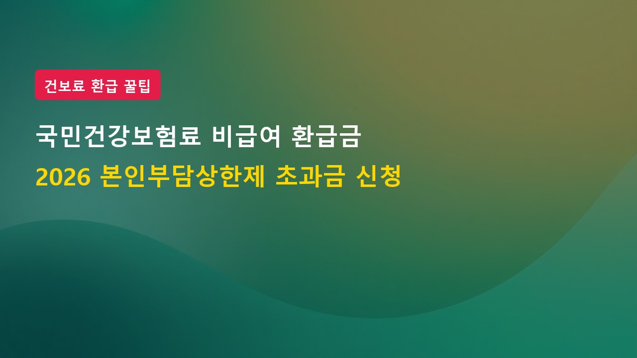 2026년 국민건강보험료 비급여 항목 환급금 본인부담상한제 신청