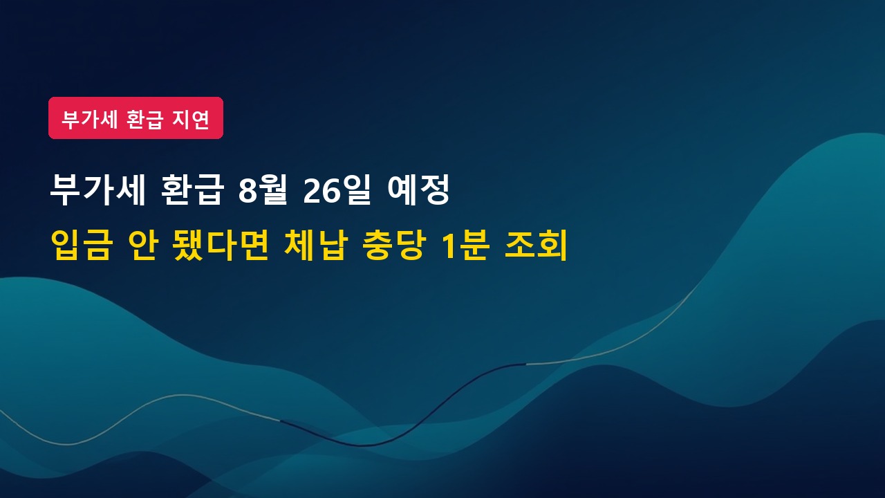 부가세 환급금 8월 26일 예정인데 입금 지연된다면? (홈택스 체납 충당 1분 조회)