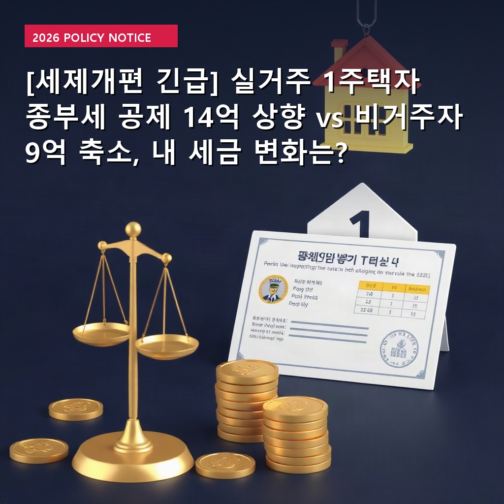 [세제개편 긴급] 실거주 1주택자 종부세 공제 14억 상향 vs 비거주자 9억 축소, 내 세금 변화는?