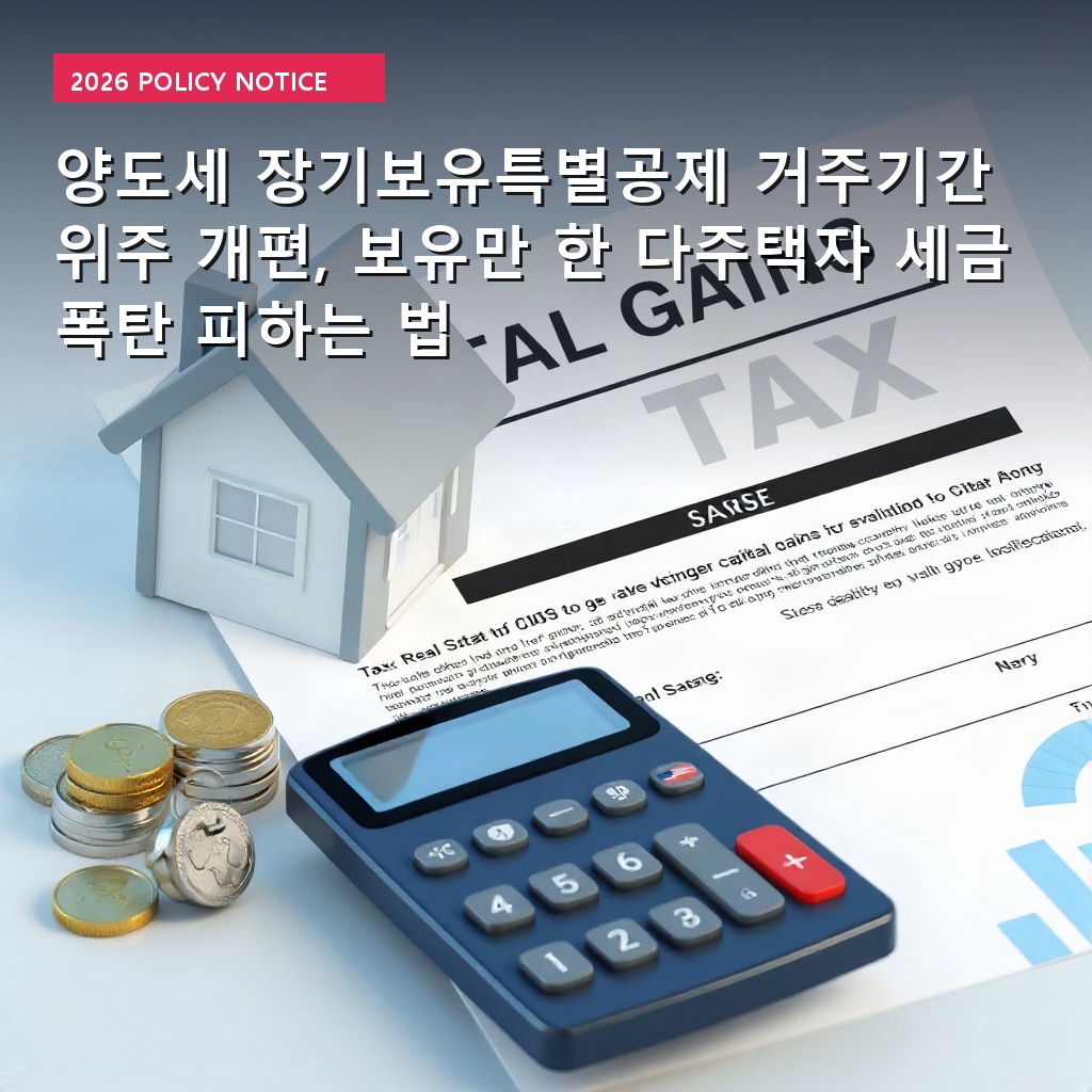 양도세 장기보유특별공제 거주기간 위주 개편, 보유만 한 다주택자 세금 폭탄 피하는 법