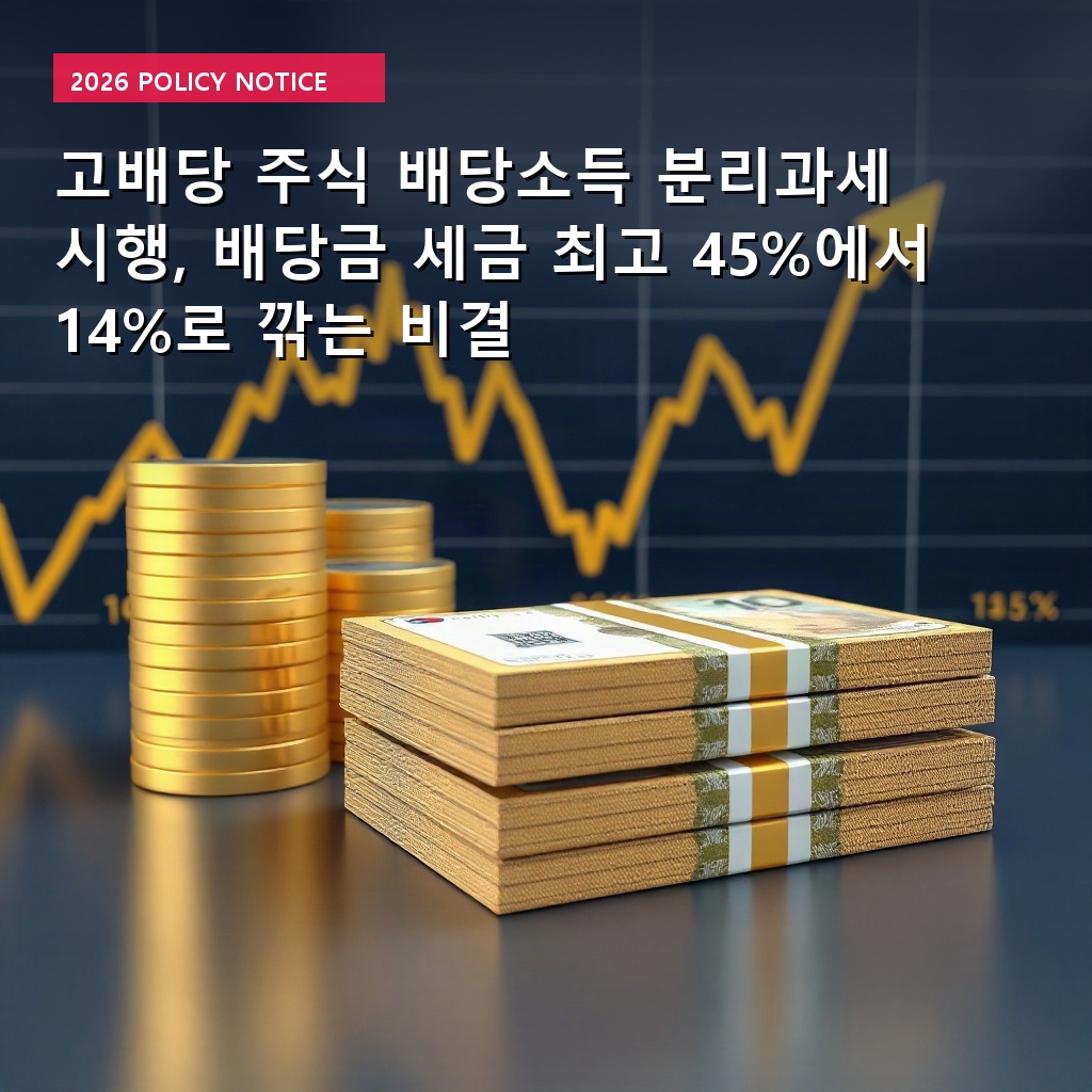 고배당 주식 배당소득 분리과세 시행, 배당금 세금 최고 45%에서 14%로 깎는 비결